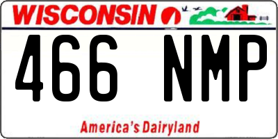 WI license plate 466NMP
