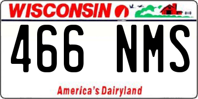 WI license plate 466NMS