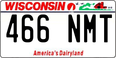 WI license plate 466NMT