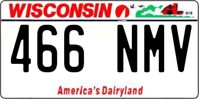 WI license plate 466NMV