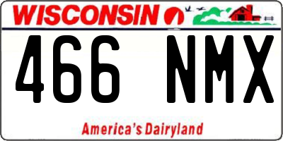 WI license plate 466NMX