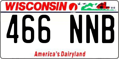 WI license plate 466NNB