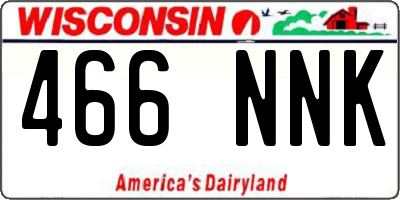 WI license plate 466NNK