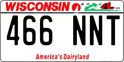 WI license plate 466NNT