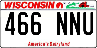 WI license plate 466NNU