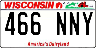 WI license plate 466NNY