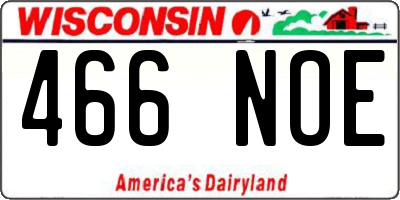 WI license plate 466NOE