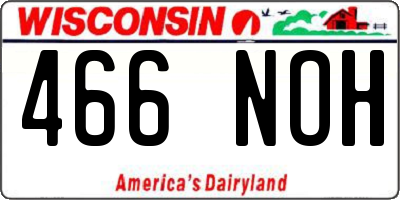 WI license plate 466NOH