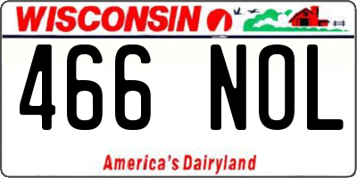 WI license plate 466NOL