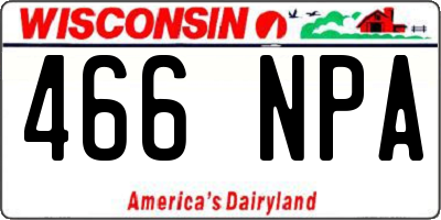 WI license plate 466NPA