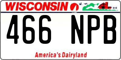 WI license plate 466NPB