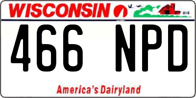 WI license plate 466NPD