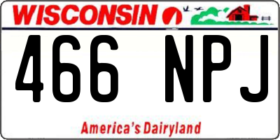 WI license plate 466NPJ