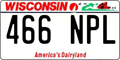 WI license plate 466NPL