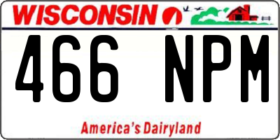 WI license plate 466NPM