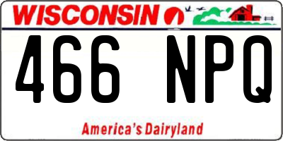 WI license plate 466NPQ