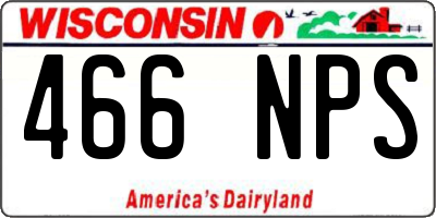 WI license plate 466NPS
