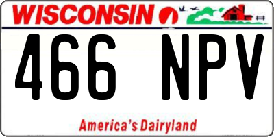 WI license plate 466NPV