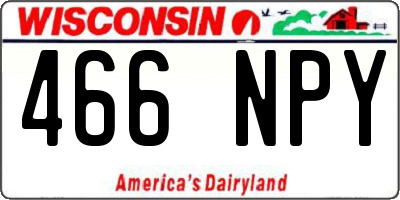 WI license plate 466NPY