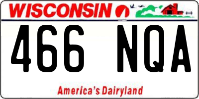 WI license plate 466NQA