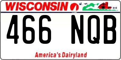 WI license plate 466NQB