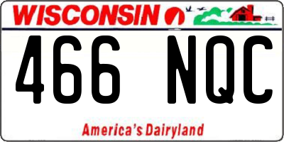 WI license plate 466NQC