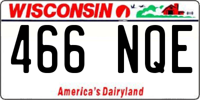 WI license plate 466NQE