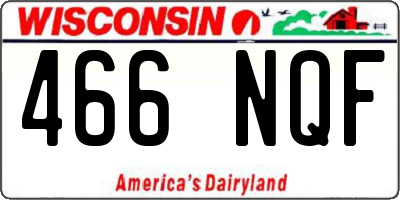 WI license plate 466NQF