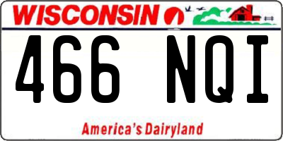 WI license plate 466NQI