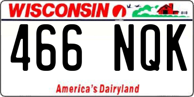 WI license plate 466NQK