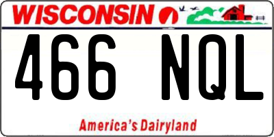WI license plate 466NQL