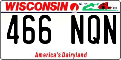 WI license plate 466NQN