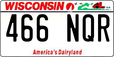 WI license plate 466NQR