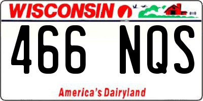 WI license plate 466NQS