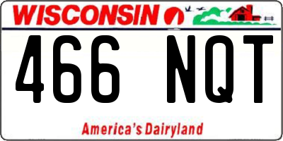 WI license plate 466NQT