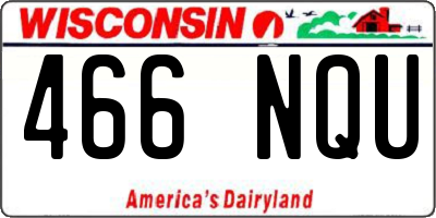 WI license plate 466NQU