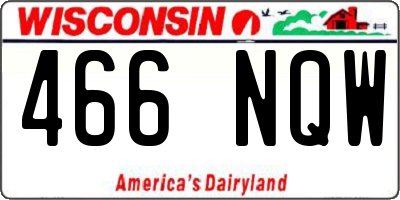 WI license plate 466NQW
