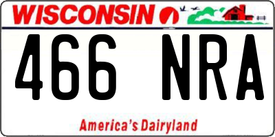 WI license plate 466NRA