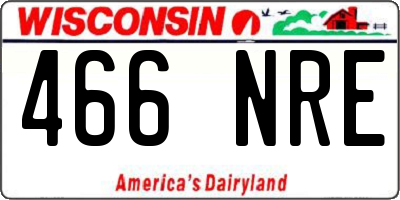 WI license plate 466NRE