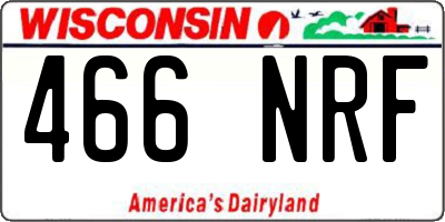 WI license plate 466NRF