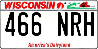 WI license plate 466NRH