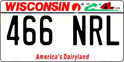 WI license plate 466NRL