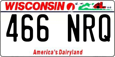 WI license plate 466NRQ