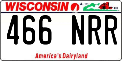 WI license plate 466NRR