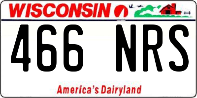 WI license plate 466NRS