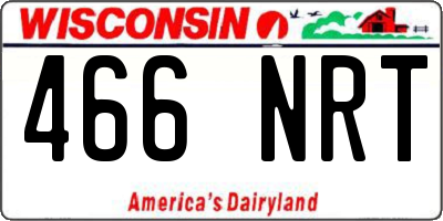 WI license plate 466NRT