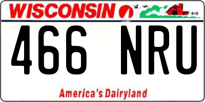 WI license plate 466NRU