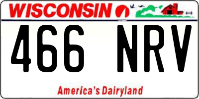 WI license plate 466NRV