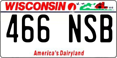 WI license plate 466NSB