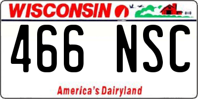 WI license plate 466NSC